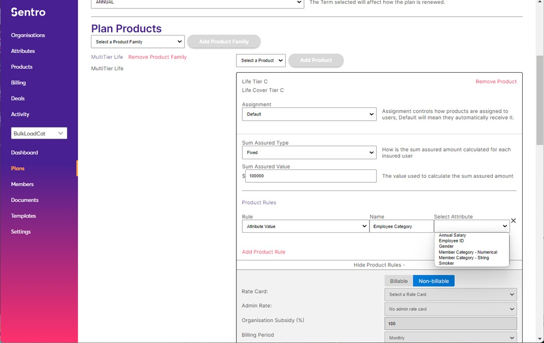 Attribute Product Assignment